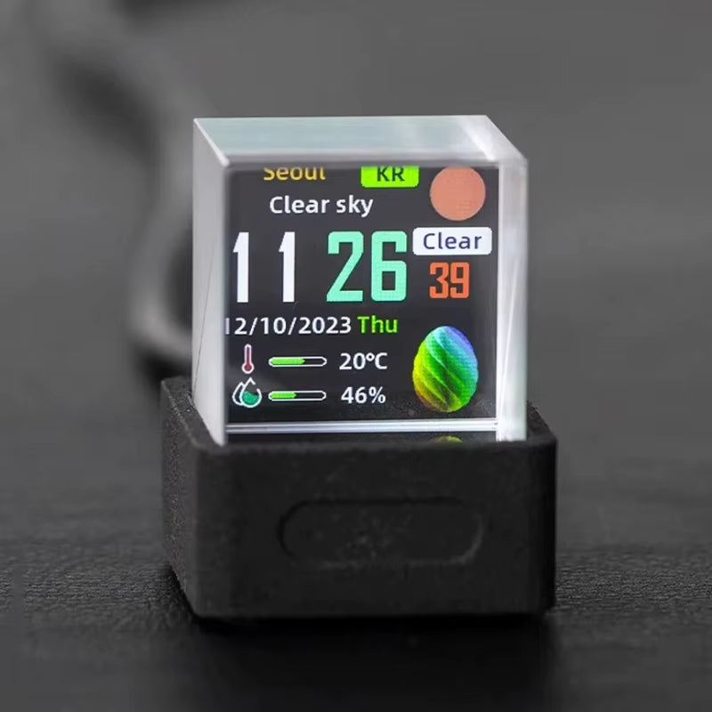 Creative Mini Geekmagic Crystal Display for Desktop Game Decoration Weather Station Gif Play